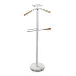 Valet de nuit moderne en m�tal blanc et marron