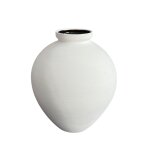 Vase artisanal en terre cuite intrieur maill blanc h. 29cm
