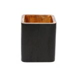 Vase en bois carré noir Vase en bois carré noir