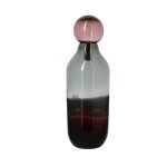 Vase avec bouchon bordeaux et gris en verre h46cm Vase avec bouchon bordeaux et gris en verre h46cm