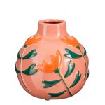 Vase en c�ramique rose h20