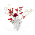 Vase coeur h25cm porcelaine blanc