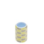 Vase cylindrique  damier cramique jaune 19, 4cmx13cm