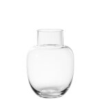 Vase d�coratif arrondi en verre transparent h25