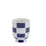 Vase d�coratif en c�ramique � damier bleu 12, 2cmx10, 2cm