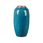Vase d�coratif en terre cuite bleu h42