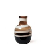 Vase d�coratif en verre marron et blanc h32