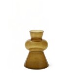 Vase d�coratif en verre marron h23