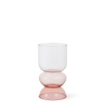 Vase d�coratif en verre rose p�le transparent h21