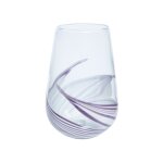 Vase dcoratif en verre souffl violet et transparent h23