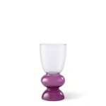 Vase d�coratif en verre violet transparent h22