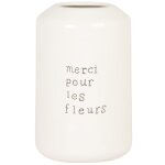 Vase en dolomite �crue  merci pour les fleurs  h24