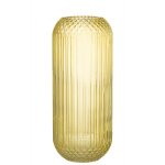 Vase droit en verre jaune l15xl15xh36cm