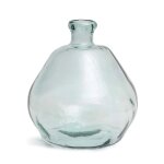 Vase de forme ronde en verre recycl bleu h45