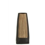 Vase long en c�ramique noir 12x12x29 cm
