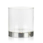 Vase lumineux led rechargeable verre h19. 5cm transparent