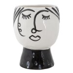 Vase en porcelaine noir et blanc � 14x18 cm