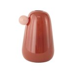 Vase rouge en verre 12, 5xh20cm