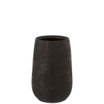 Vase rugueux cramique noir h31cm