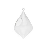 Vase  suspendre en verre transparent h25
