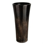 Vase tches cramique noir / or h39cm