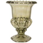 Vase vasque en verre vert 18x18x22cm