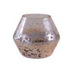 Vase en verre rose et dor 19 cm