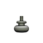 Vase en verre souffl bouche gris cendre