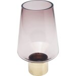Vase en verre violet et acier dor h26