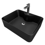 Vasque àposer rectangle en céramique noire - 48x37x13. 5cm - recta Vasque àposer rectangle en céramique noire - 48x37x13. 5cm - recta