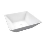 Vasque poser en rsine blanche - 42x42x13 cm