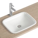 Vasque en cramique blanche rectangulaire 48 x 37 cm