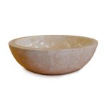 Vasque ronde  poser en marbre crme 40  40