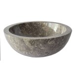 Vasque ronde à poser en marbre gris 40 × 40 Vasque ronde à poser en marbre gris 40 × 40
