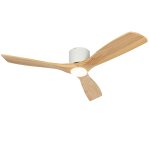 Ventilateur plafond blanc bois led avec télécommande Ventilateur plafond blanc bois led avec télécommande