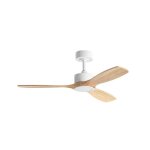 Ventilateur plafond lumineux blanc et bois Ventilateur plafond lumineux blanc et bois