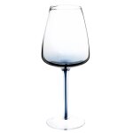 Verre  pied en verre infus bleu et transparent