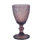 Verre à pied en verre pressé pourpre Verre à pied en verre pressé pourpre
