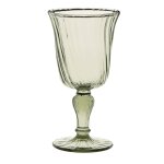 Verre  pied en verre transparent et vert