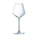 Verre  pied universal bord or 38cl - lot de 4