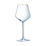 Verre  pied universal bord or 47cl - lot de 4