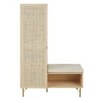 Vestiaire 1 porte en rotin tress 1 niche