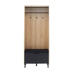 Vestiaire d'entre effet chne et gris h185cm bois et gris