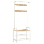 Vestiaire hauteur 183 cm cadre en mtal boise et crme