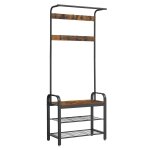 Vestiaire hauteur 183 cm cadre en métal marron rustique et noir Vestiaire hauteur 183 cm cadre en métal marron rustique et noir