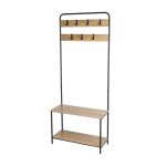 Vestiaire en m�tal porte - manteaux avec 2 �tag�res