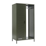 Vestiaire mtal vert olive avec penderie h145cm