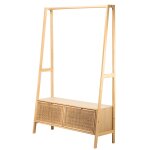 Vestiaire / portant en bois massif et cannage