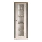 Vitrine 1 porte aspect chne blanchi et chne clair