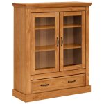 Vitrine avec 2 portes et 1 tiroir en pin